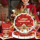 Kit de Talheres para Festa de Natal com 140 Peças - Pratos, Copos e Talheres Descartáveis