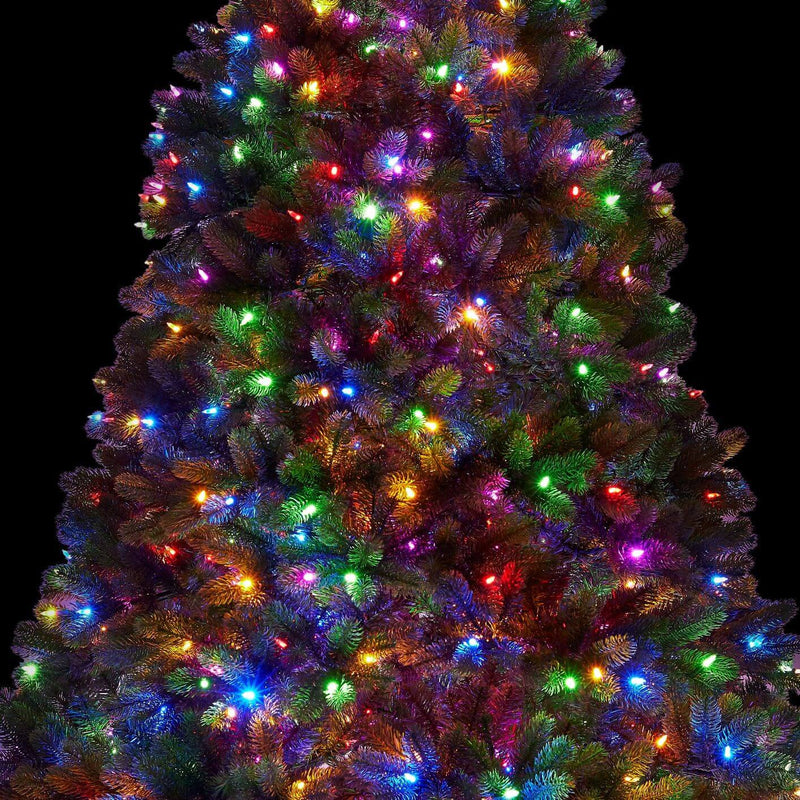 Árvore de Natal Artificial Royal Fir com 1000 Luzes LED Branco Quente e Multicoloridas