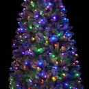 Árvore de Natal Artificial Royal Fir Slim com 650 Luzes LED Branco Quente e Multicoloridas