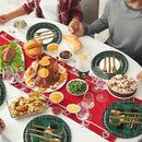 Kit de Talheres para Festa de Natal com 80 Peças - Pratos, Copos e Talheres Descartáveis