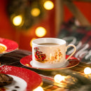 Conjunto de louças Natalino de porcelana com 60 peças - Serviço para 12 Pessoas