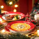 Conjunto de louças Natalino de porcelana com 60 peças - Serviço para 12 Pessoas