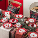 Conjunto de louças Natalino de porcelana com 60 peças - Serviço para 12 Pessoas