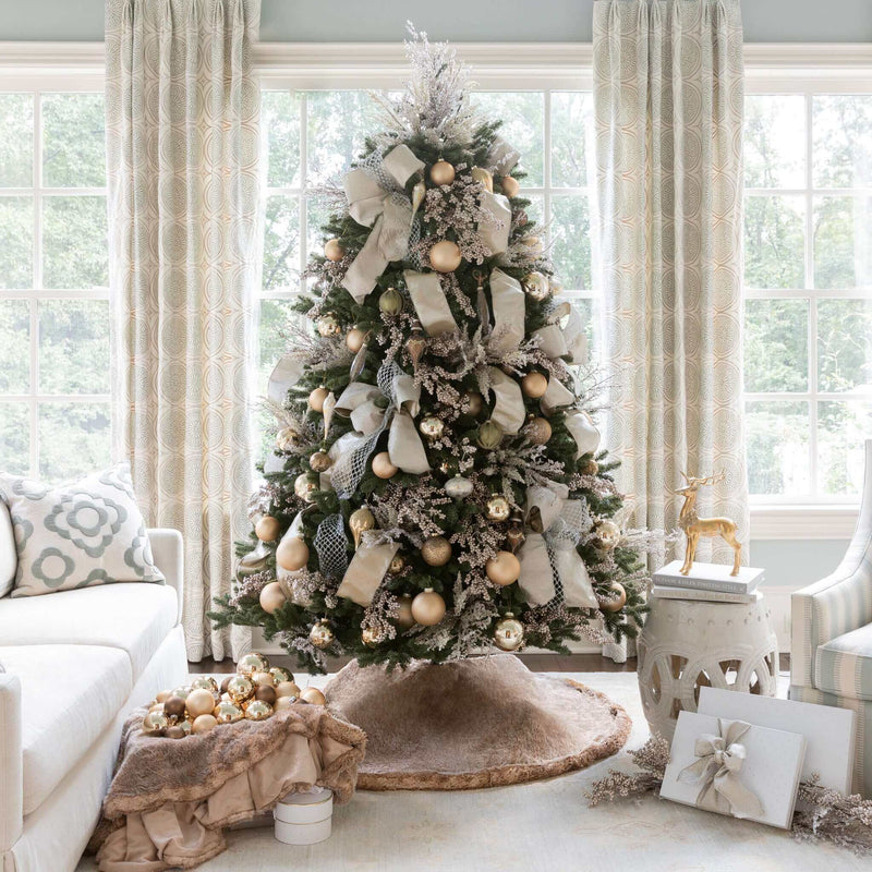 Árvore de Natal Aspen Fir com 1400 Luzes LED Branco Quente e Multicoloridas