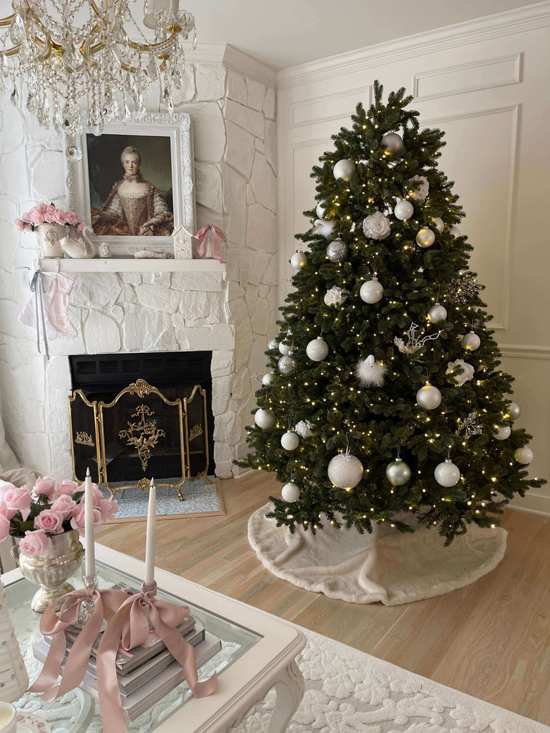 Árvore de Natal Aspen Fir com 1400 Luzes LED Branco Quente e Multicoloridas