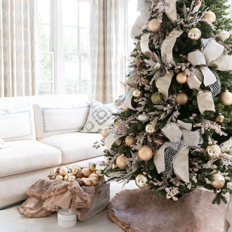 Árvore de Natal Aspen Fir com 1400 Luzes LED Branco Quente e Multicoloridas
