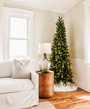 Árvore de Natal Artificial King Douglas Fir Slim com 650 Luzes LED Branco Quente e Multicoloridas