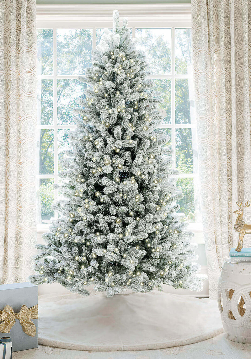 Árvore de Natal Artificial King Flock® 600 Luzes LED Branco Quente