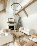 Árvore de Natal Artificial Slim Queen Flock® com 650 Luzes LED Branco Quente