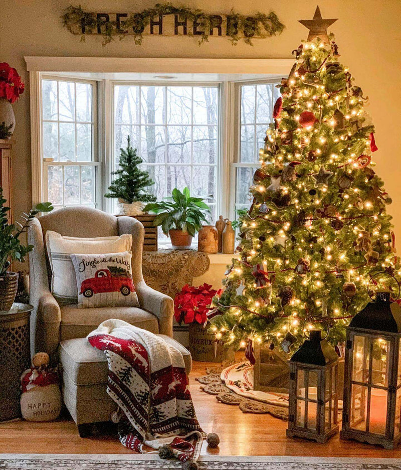 Árvore de Natal Artificial Royal Fir com 1000 Luzes LED Branco Quente e Multicoloridas