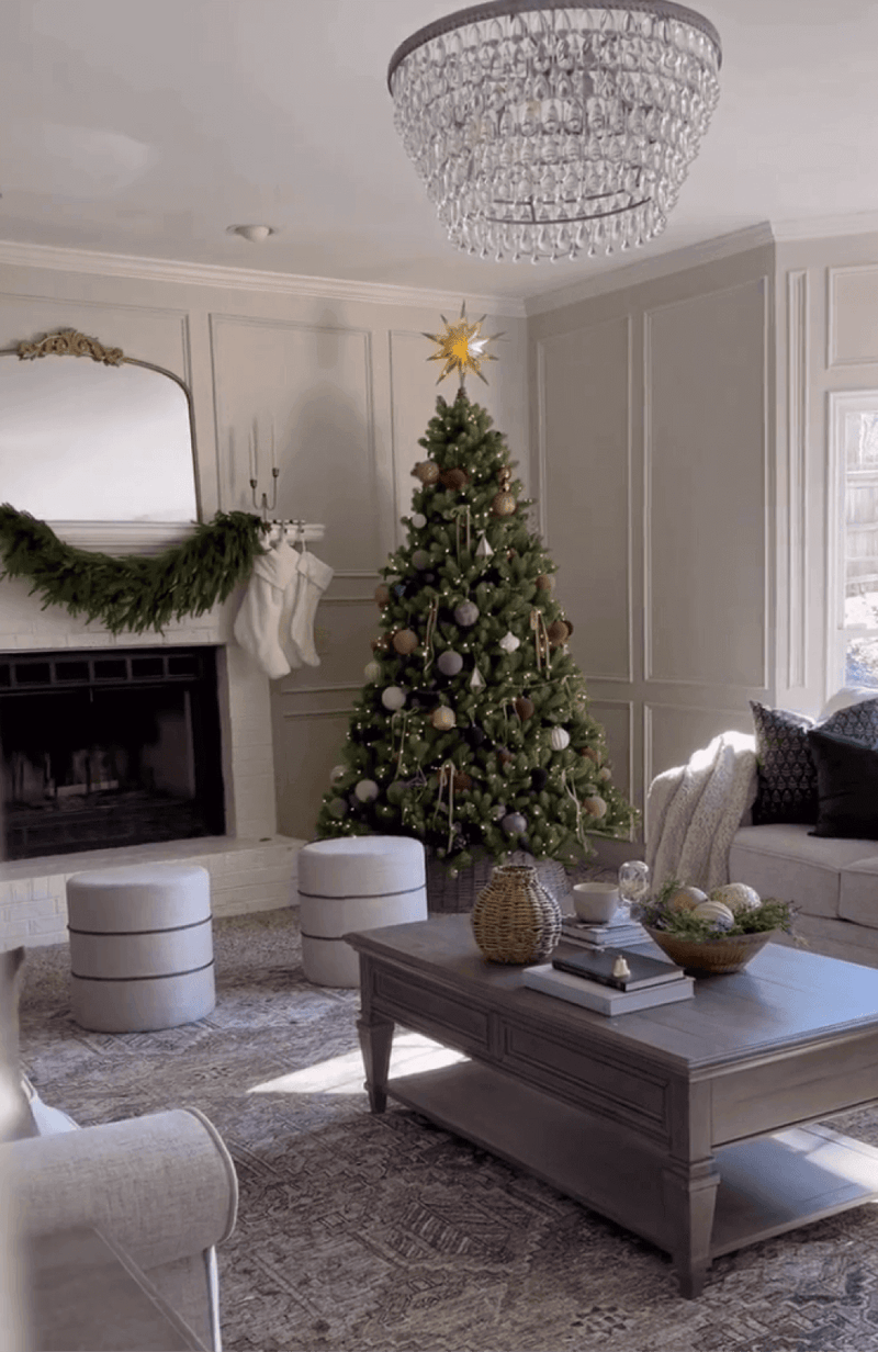 Árvore de Natal Artificial Royal Fir com 1000 Luzes LED Branco Quente e Multicoloridas
