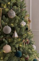 Árvore de Natal Artificial Royal Fir Slim com 650 Luzes LED Branco Quente e Multicoloridas