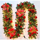 Festão de Natal com Kit led, bolas e flores