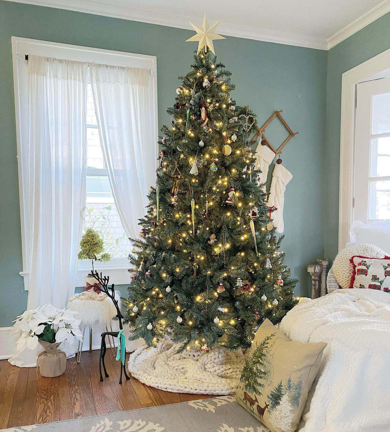Árvore de Natal Artificial Tribeca Blue Spruce com 550 Luzes LED Branco Quente