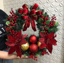 Guirlanda 55cm Com Ramos Vermelhos