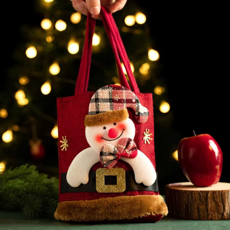 Bolsa De Linho Para Decoração Natal