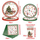 Kit de Talheres para Festa de Natal com 80 Peças - Pratos, Copos Descartáveis