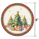 Kit de Talheres para Festa de Natal com 80 Peças - Pratos, Copos e Talheres Descartáveis