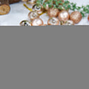 48 Bola Árvore Natal Champanhe 3 Modelo Glitter Lisa Fosca