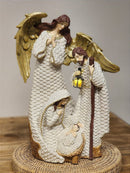 SAGRADA FAMÍLIA BRANCO EM RESINA COM LED