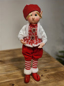 DUENDE EM PÉ VERMELHO E BRANCO 43CM